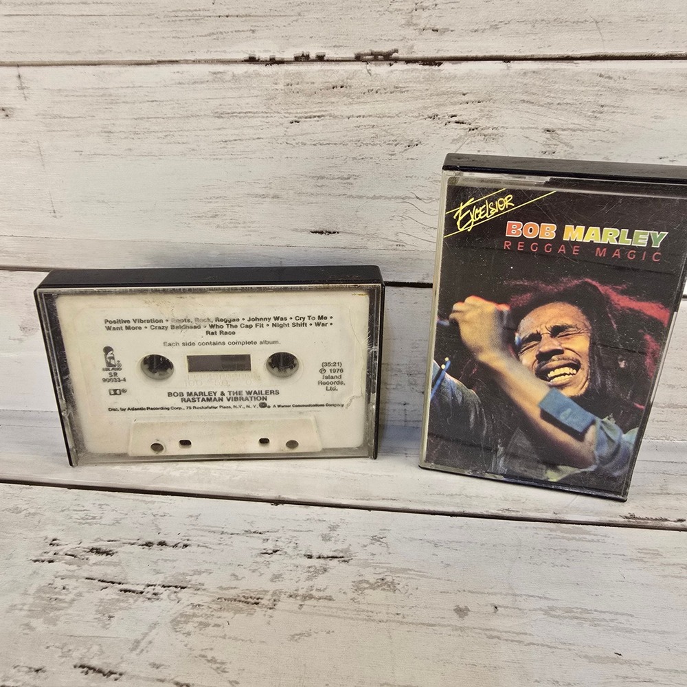 Vintage Bob Marley Cassette Tape Lot Rastaman Vibration 1976 & Reggae Magic 1990